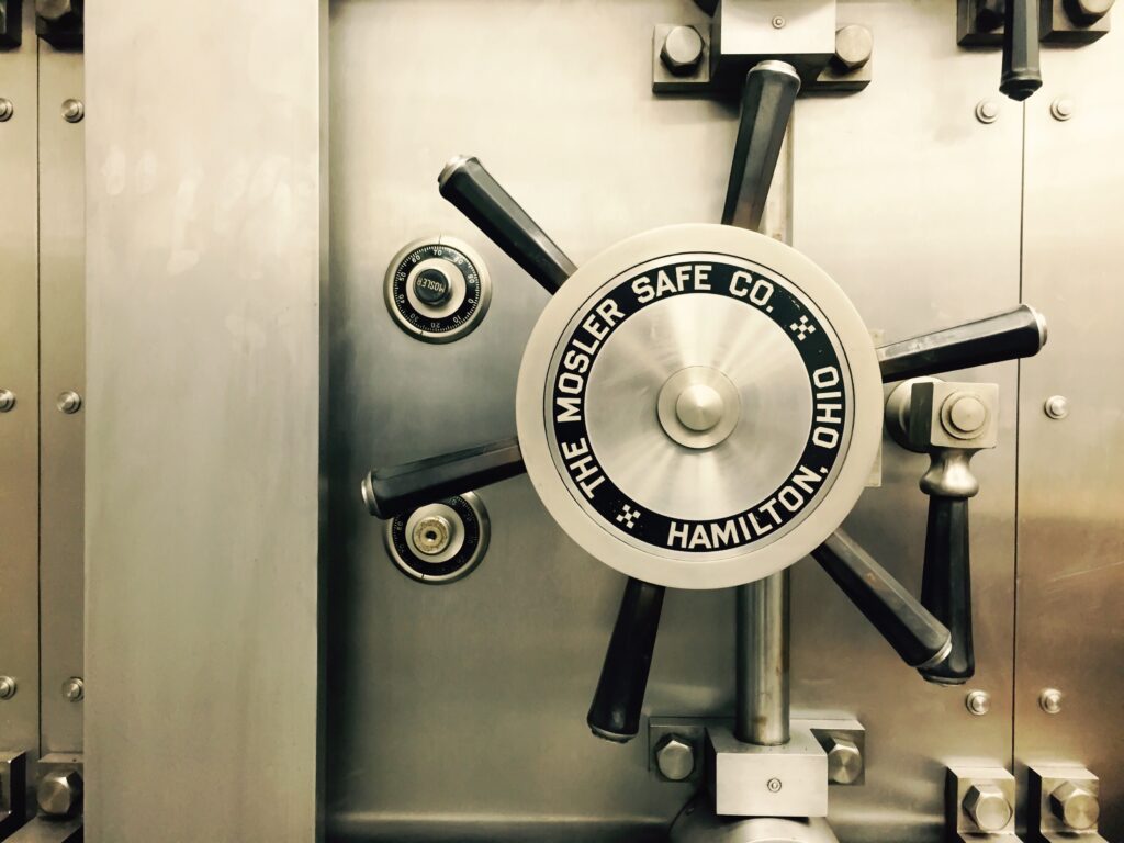 a-bank-vault-with-large-spinning-lock